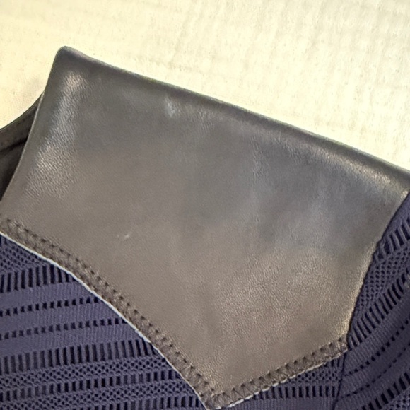 Rag & Bone Midnight Blue Blouse with Ebony Lambs Leather Accents - Picture 11 of 12